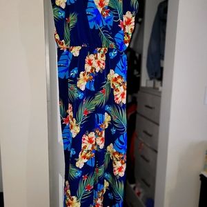 Surplice Neck Self Belted Tropical Cami Jumpsuit